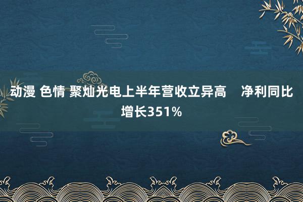 动漫 色情 聚灿光电上半年营收立异高    净利同比增长351%