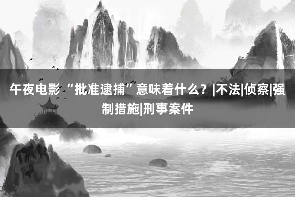 午夜电影 “批准逮捕”意味着什么？|不法|侦察|强制措施|刑事案件