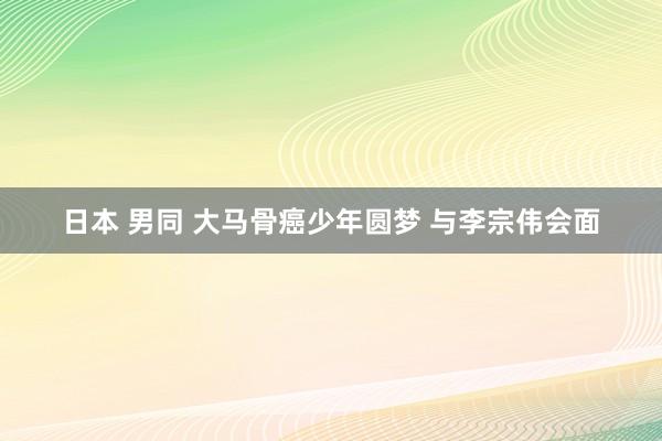 日本 男同 大马骨癌少年圆梦 与李宗伟会面